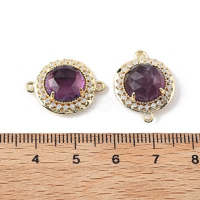 Natural Amethyst Faceted Connector Charms G-H323-03G-11-1