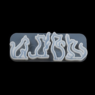 Cat Shape Quicksand DIY Silhouette Silicone Mold X1-DIY-K067-02A-1
