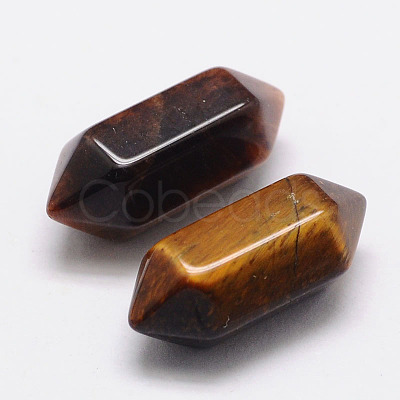 Faceted No Hole Natural Tiger Eye Healing Stones G-K034-20mm-04-1