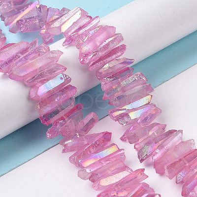 Natural Quartz Crystal Points Beads Strands G-K181-B12-1