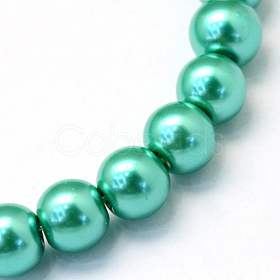 Baking Paint Pearlized Glass Pearl Round Bead Strands X-HY-Q003-4mm-29-1