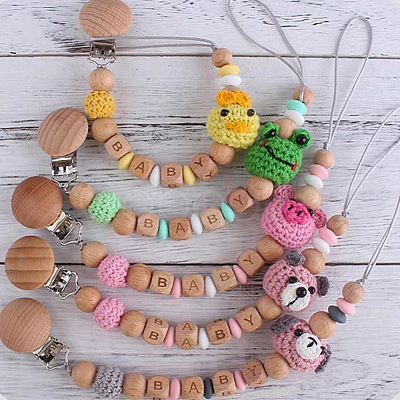 78Pcs 26 Styles Undyed Wood Beads WOOD-HY0001-08-1