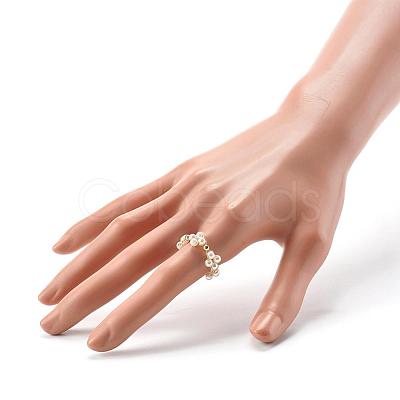 Glass Pearl Beads Finger Rings RJEW-TA00005-1