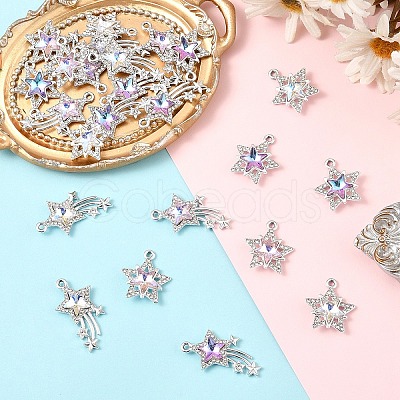 12Pcs 3 Colors Glass Pendants GLAA-YW0004-63A-1