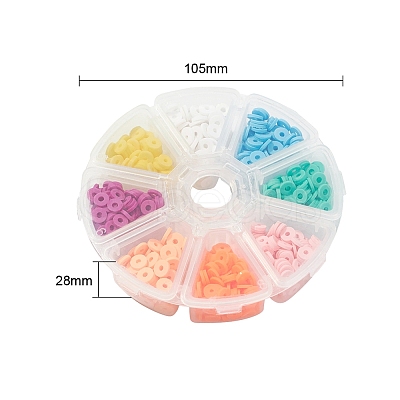 1120Pcs 8 Colors Handmade Polymer Clay Beads CLAY-YW0001-14A-1