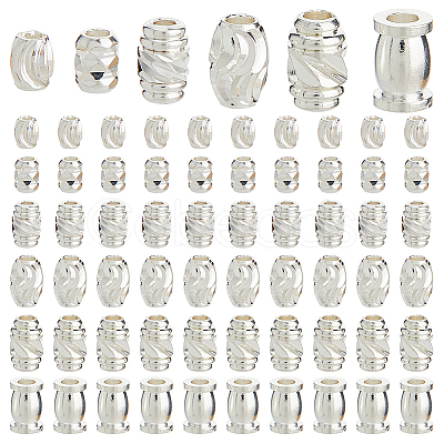 60Pcs 6 Styles Brass Spacer Beads KK-HS0015-36-1