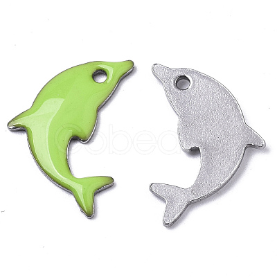 201 Stainless Steel Enamel Pendants X-STAS-N088-16F-1