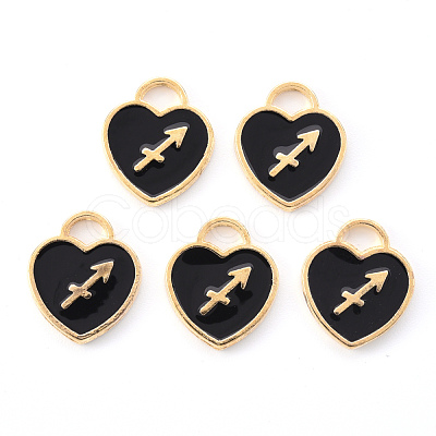 Light Gold Plated Alloy Enamel Pendants ENAM-R136-30-24-1