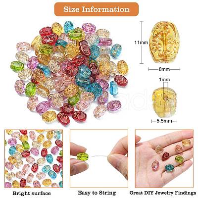 100Pcs Transparent Glass Beads Strands GLAA-CJ0002-10-1