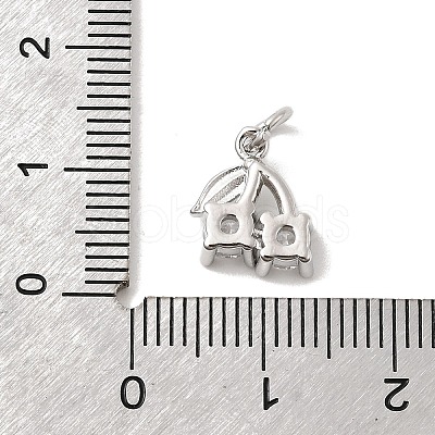 Brass Micro Pave Cubic Zirconia Charms KK-C139-24B-P-1