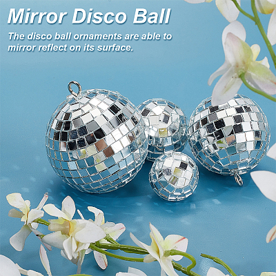 Mirror Ball Reflective Ball Pendants DIY-WH0570-26-1