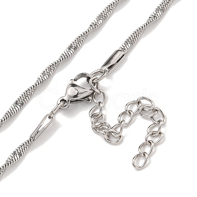 Non-Tarnish 201 Stainless Steel Snake Chain Necklaces NJEW-R266-01P-1