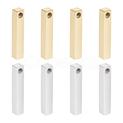 8Pcs 2 Colors 304 Stainless Steel Pendants FIND-UN0004-05-1