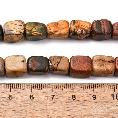 Natural Picasso Stone/Polychrome Jasper Beads Strands G-B155-D10-1