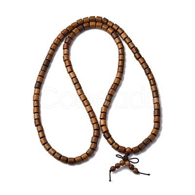 Wood Round Beads Wrap Bracelets BJEW-U041-02B-1