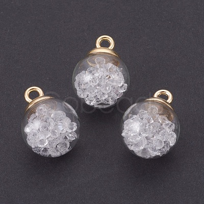 Transparent Glass Bottle Pendants GLAA-L018-14-1