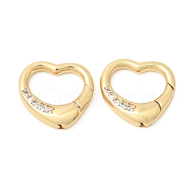 Brass Micro Pave Clear Cubic Zirconia Spring Gate Rings ZIRC-F146-01B-1