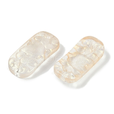 Spray Painted Transparent Glass Connector Charms X1-GLAA-H035-06-1