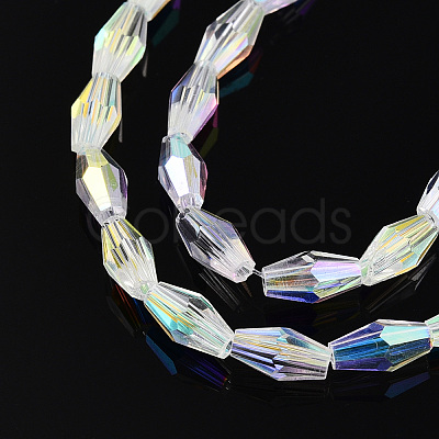 Transparent Electroplate Glass Beads Strands GLAA-K064-05A-01B-1