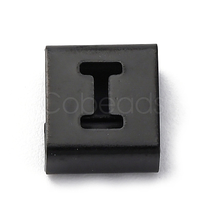 Ion Plating(IP) 304 Stainless Steel Square Slide Charms STAS-L132-03I-B-1