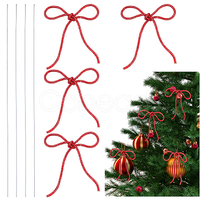 Christmas Glass Rhinestone Synthetic Rubber Bowknot Party Decoration HJEW-NB00230-1