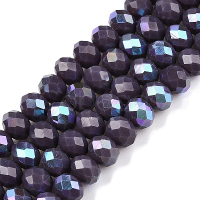 Electroplate Opaque Solid Color Glass Beads Strands LS-EGLA-A044-P6mm-L11-1