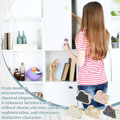 20Pcs 5 Colors Zinc Alloy & Acrylic Drawer Cabinets Handles FIND-DR0002-43-1