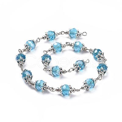 Handmade Glass Beaded Chains AJEW-JB00498-03-1