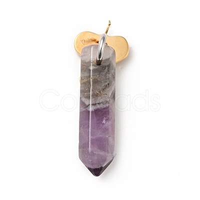 Elephant Natural Amethyst Pointed Pendants G-I333-06A-1