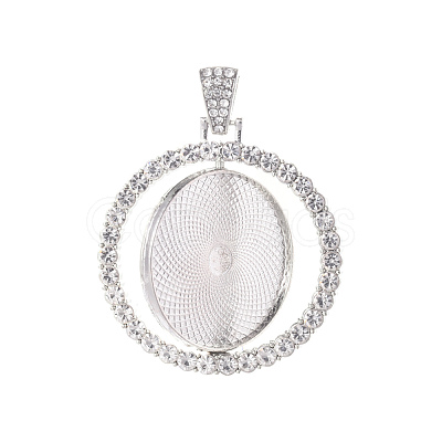 Alloy Pendant Cabochon Settings PALLOY-S107-005P-RS-1