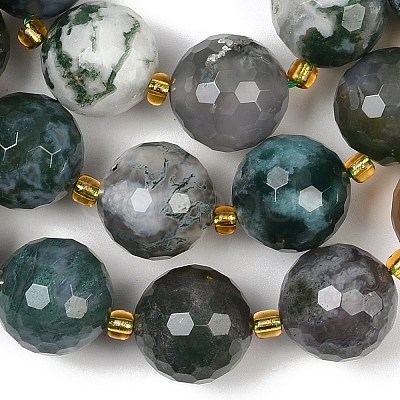 Natural Moss Agate Beads Strands G-C249-A08-16mm-1