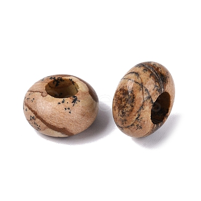 Natural Picture Jasper European Beads G-N359-17A-04-1