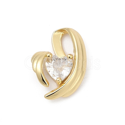 Brass Pave Cubic Zirconia Pendants KK-U062-32G-1