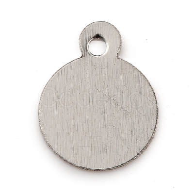 Flat Round Iron Charms IFIN-WH0063-09P-1