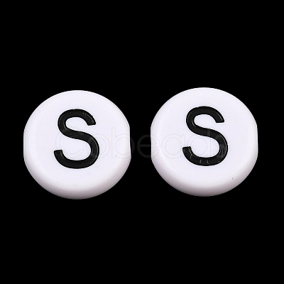 Opaque White Acrylic European Beads AC-CBA3BDD-01S-1