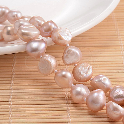 Natural Pearl Nuggets Beaded Necklace NJEW-P126-B-01A-01-1