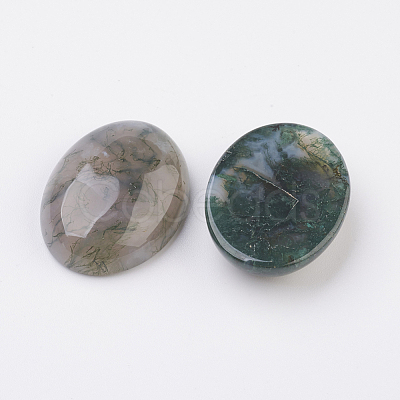 Natural Indian Agate Flat Back Cabochons G-G741-13x18mm-03-1