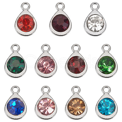 20Pcs Faceted Glass Charms RGLA-TADJ0001-01E-1