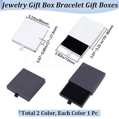 2Pcs 2 Colors Paper Drawer Boxes CON-BBC0001-03-1