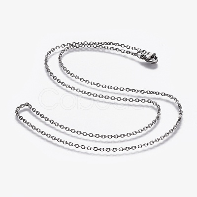 Non-Tarnish 304 Stainless Steel Cable Chain Necklaces NJEW-F248-24A-P-1