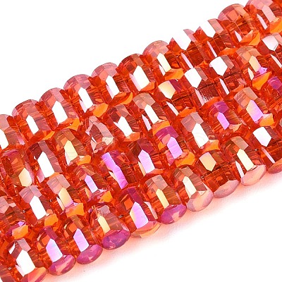 Electroplate Transparent Glass Beads Strands EGLA-N022-09A-B09-1