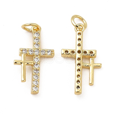 Brass Micro Pave Cubic Zirconia Pendants KK-E068-VB262-1