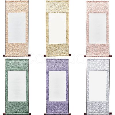 6Pcs 6 Style Polyester Vertical Painted Scroll AJEW-NB0002-91-1