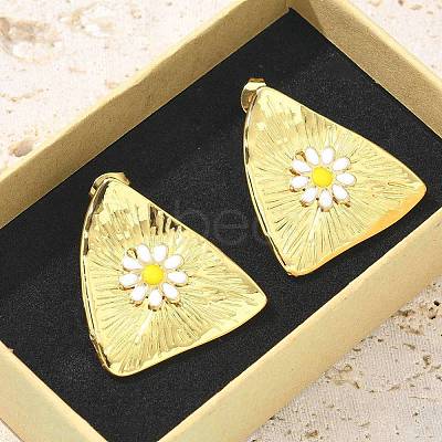 304 Stainless Steel Enamel Stud Earrings for Women EJEW-U037-01G-1