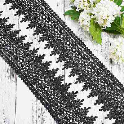 Lace Trim Nylon Ribbon SRIB-WH0006-26B-1