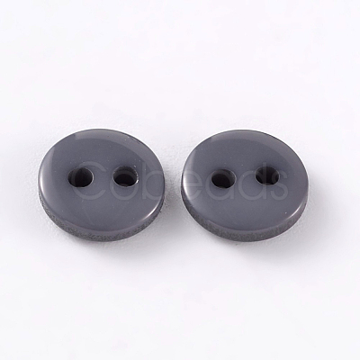 2-Hole Flat Round Resin Sewing Buttons for Costume Design BUTT-E119-24L-01-1