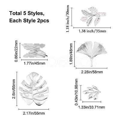 Gorgecraft 10 Pcs 5 Styles Alloy Napkin Rings AJEW-GF0002-72P-1