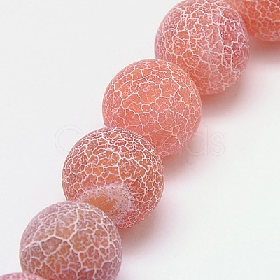 Natural Crackle Agate Beads Strands G-G055-8mm-11-1