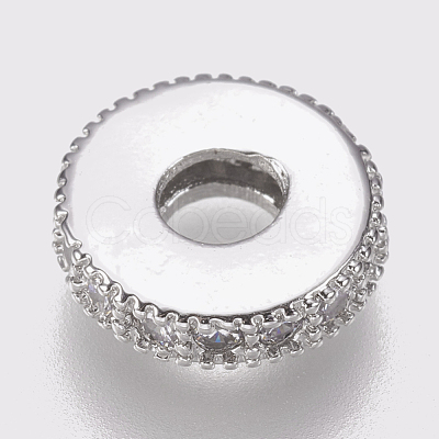 Brass Micro Pave Cubic Zirconia Bead Spacers ZIRC-K074-11A-01P-1