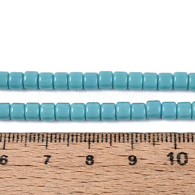 Opaque Solid Color Glass Beads Strands GLAA-N065-4x4mm-C08-1